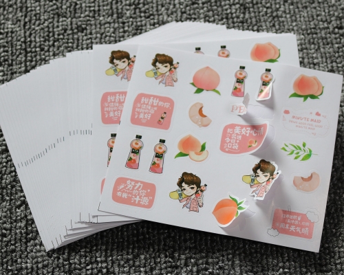 儿童不干胶印刷、美汁源儿童标贴印刷