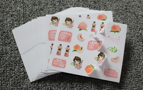 儿童不干胶印刷、美汁源儿童标贴印刷